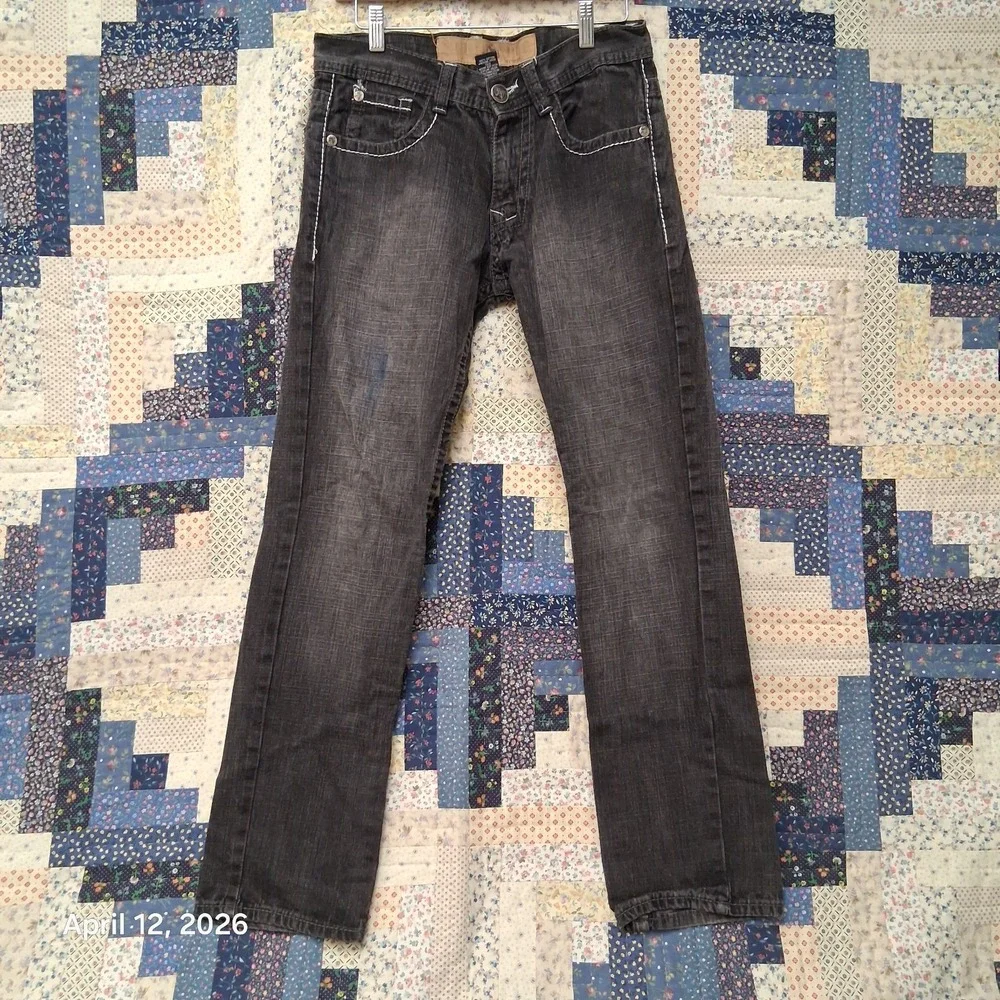 Vintage Y2K Southpole Black Denim‎ Skater Jeans Size 30 Jesse Pinkman Paisley